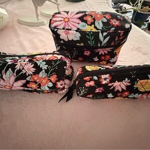 Set of Three Vera Bradley Floral Patterned Cosmetic Bags